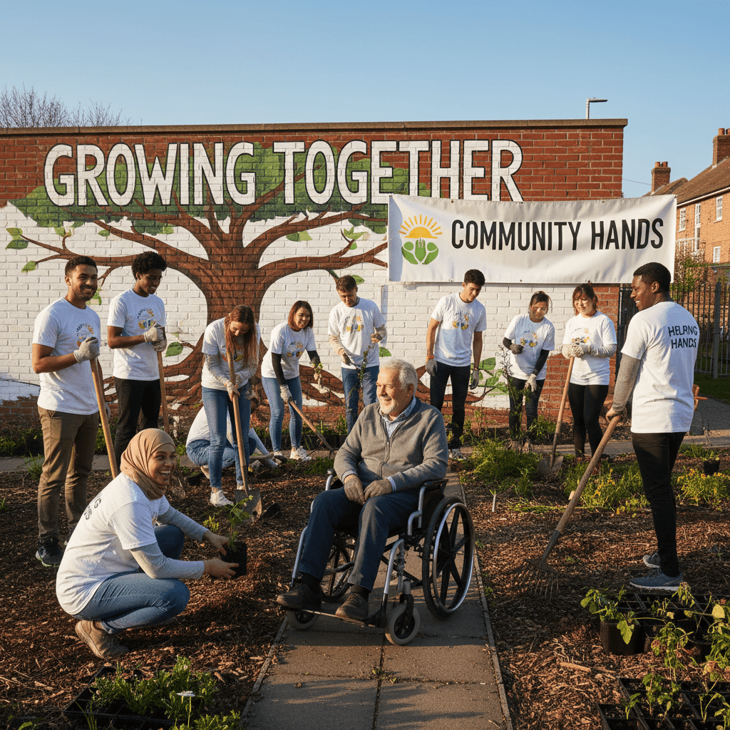 Community volunteers supporting ministry work together