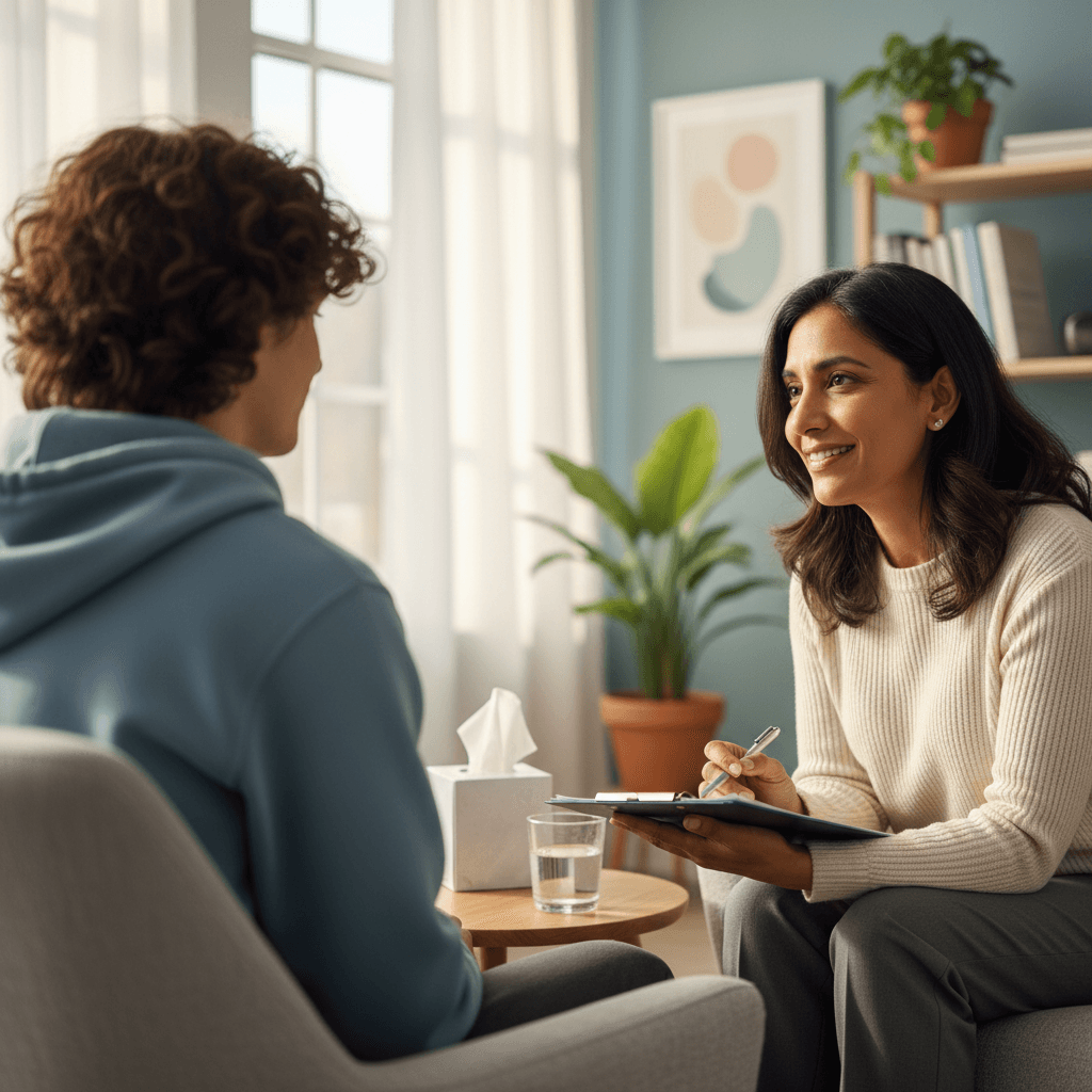 Addiction recovery counseling session