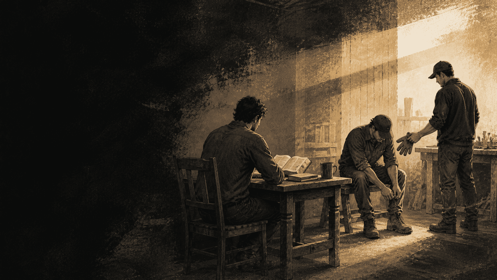Men in a six-month residential faith-based recovery program in Rogers, Arkansas